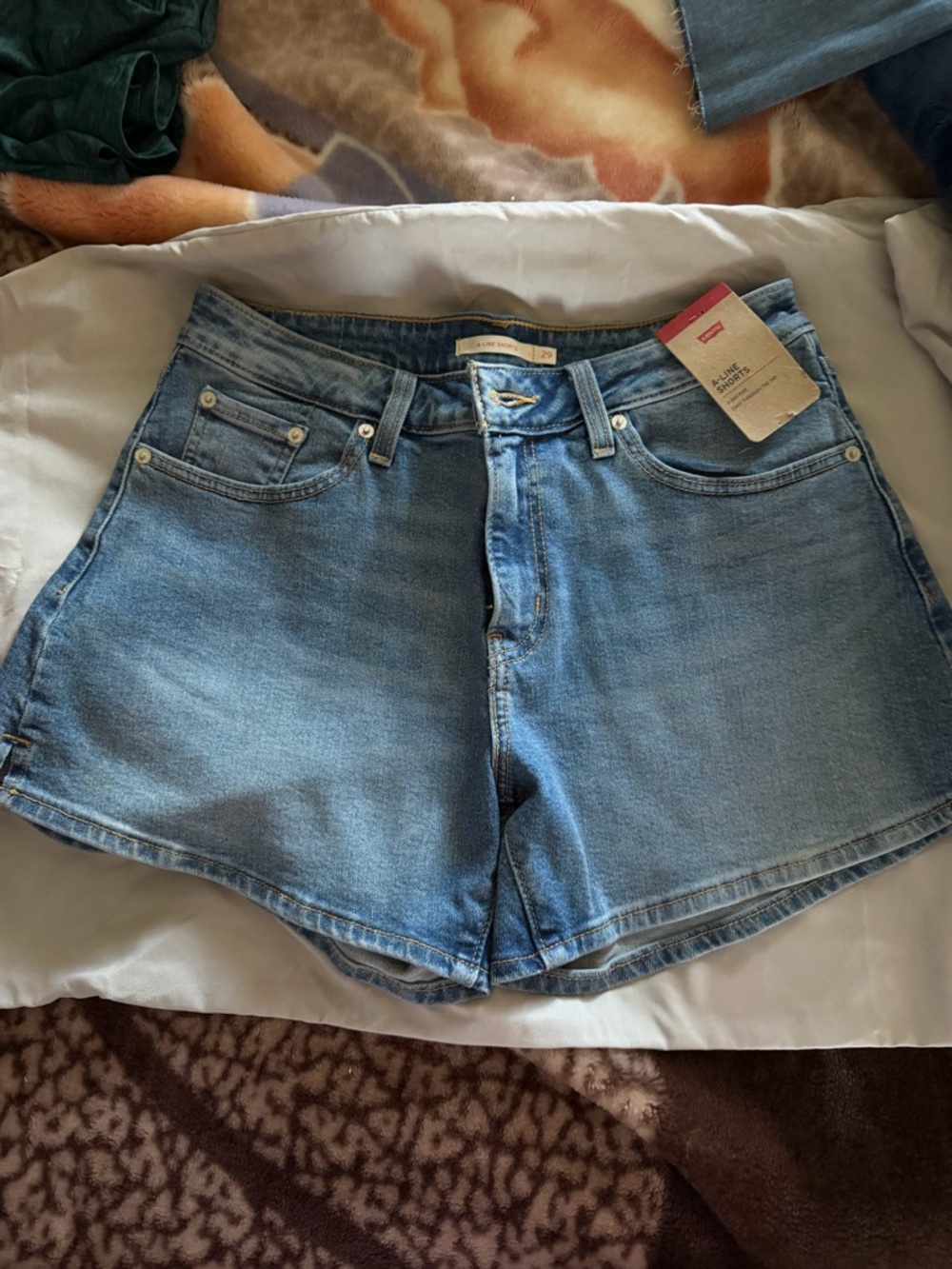 Levi's Light Blue Women's Denim Shorts - High Waist Casual